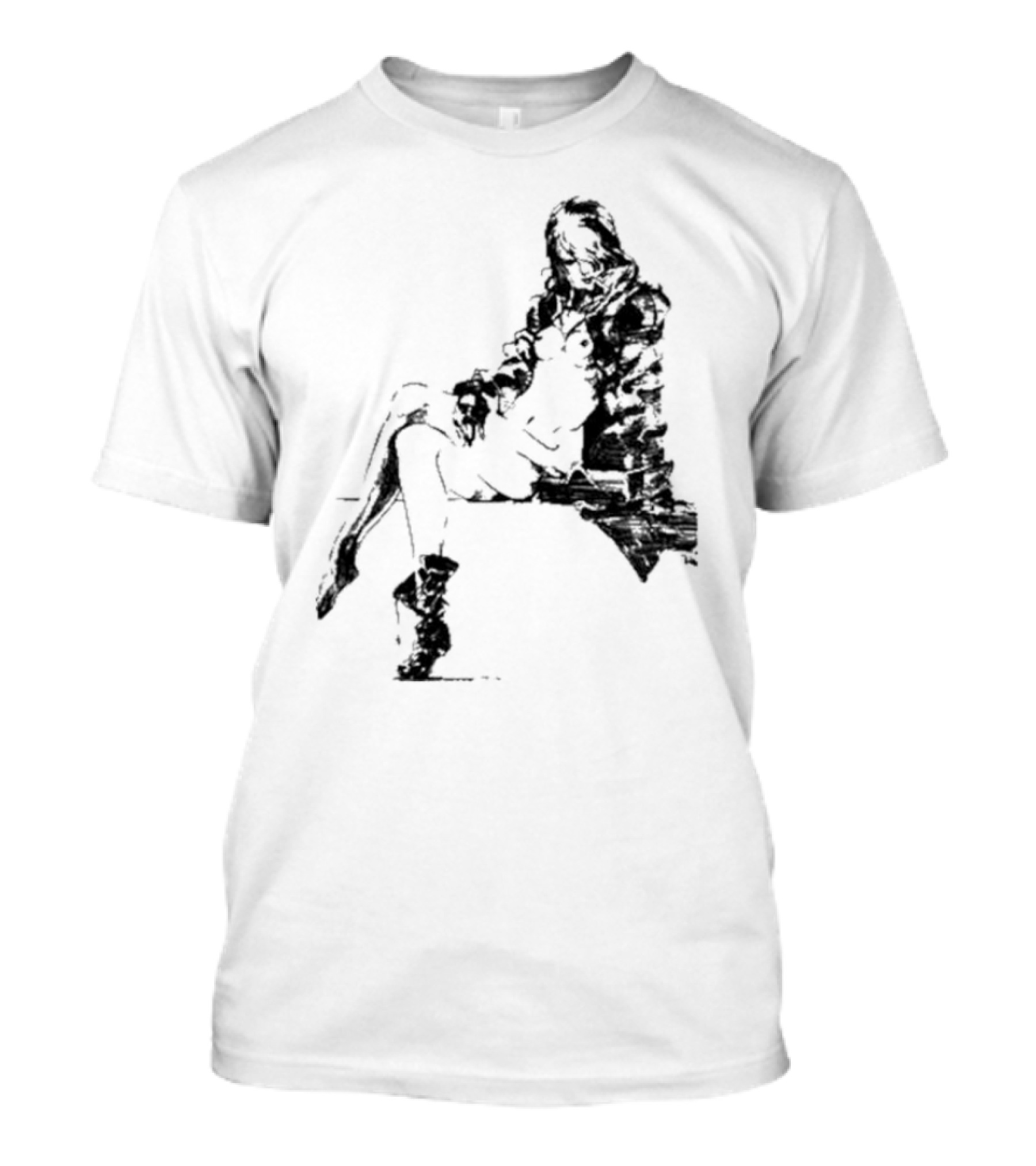 Espionagevr Store Big Sniper Mysterious Figure In Long Coat And Boots T-Shirt