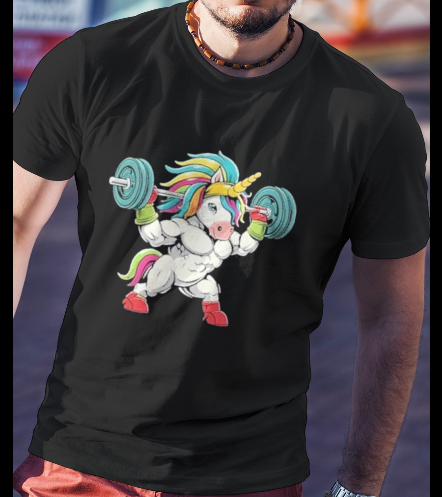 Classic Gym Unicorn Lifting Weights Funny Adorable Pet T-Shirt