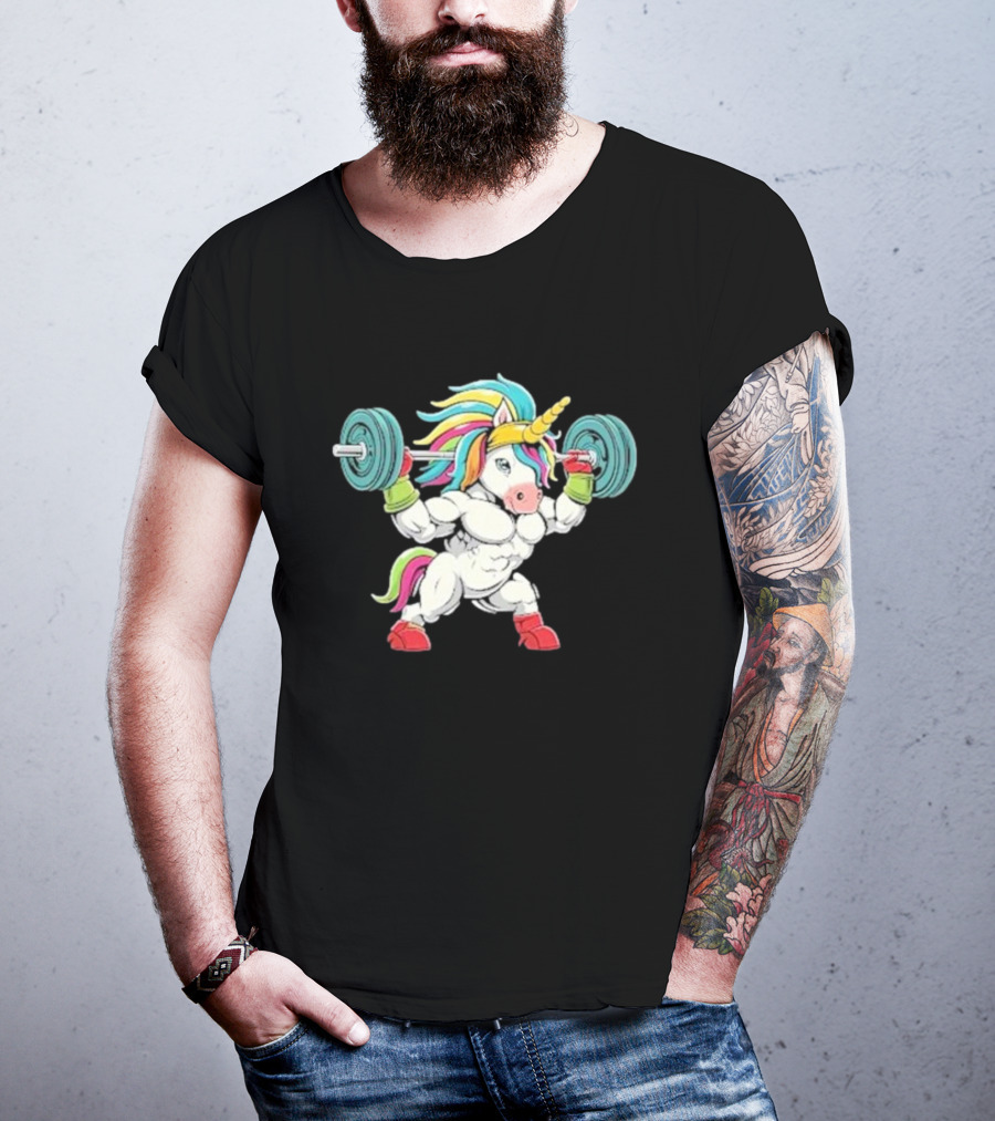 Classic Gym Unicorn Lifting Weights Funny Adorable Pet T-Shirt