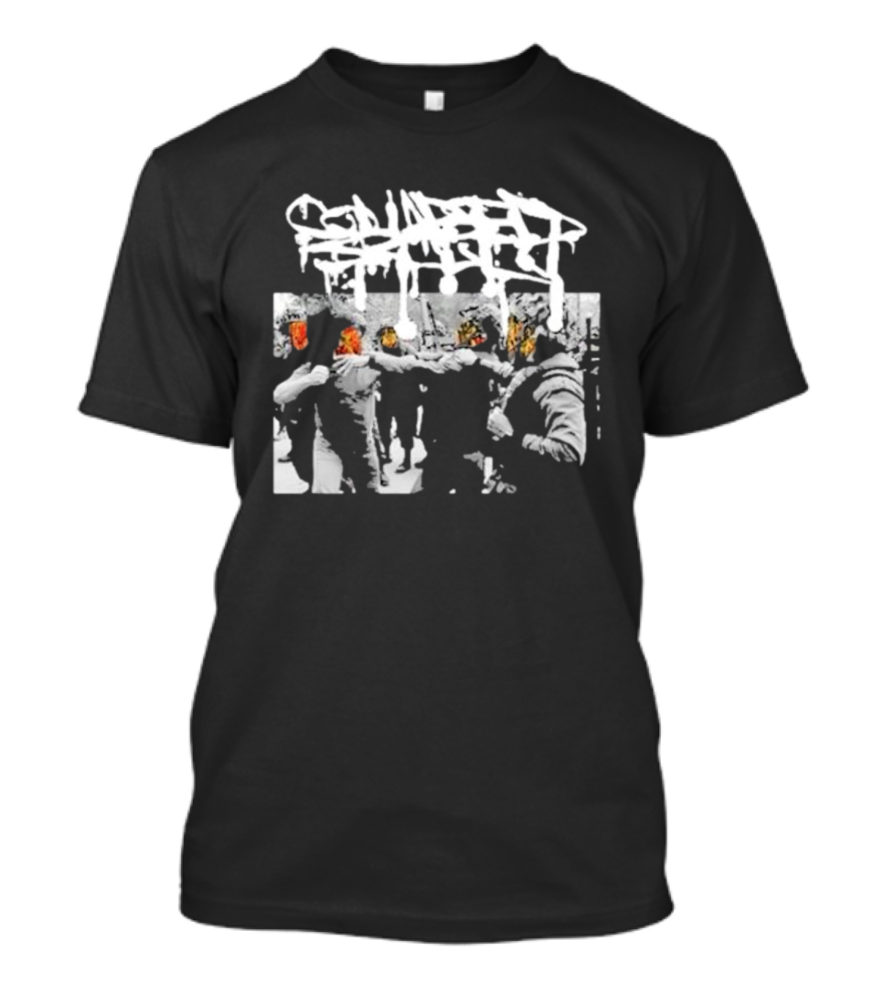 Squad Beat Collapsed Skull Neighbors Riot Scene T-Shirt