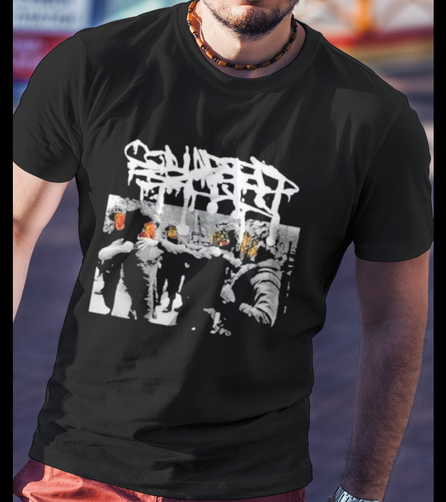 Squad Beat Collapsed Skull Neighbors Riot Scene T-Shirt