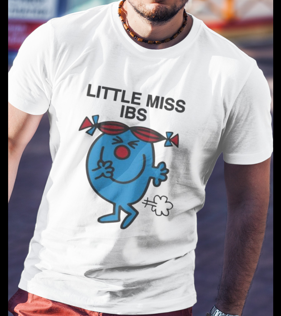 Little Miss IBS Character With Red Bows And Blue Figure T-Shirt