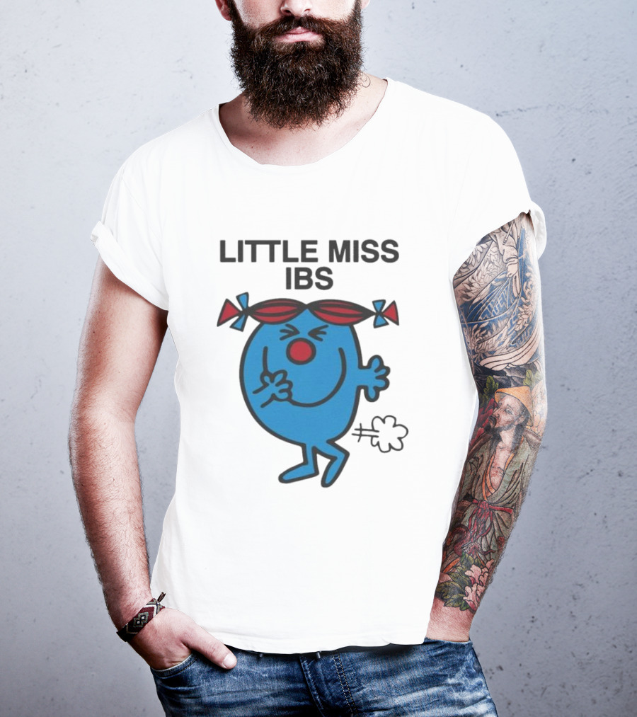 Little Miss IBS Character With Red Bows And Blue Figure T-Shirt