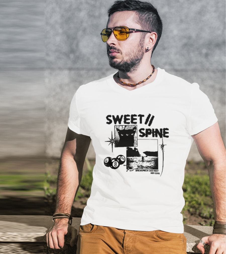 Sweet Spine Break Neck God Rest Her Soul Cat Eight Ball T-Shirt