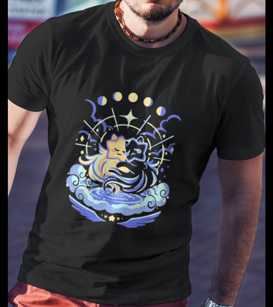 Wishing Stars Miski Celestial Phases Astral Embrace T-Shirt