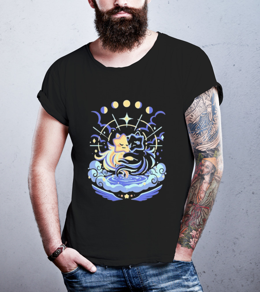 Wishing Stars Miski Celestial Phases Astral Embrace T-Shirt