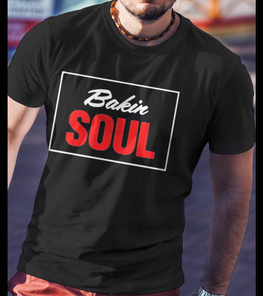Bakin Soul Black And Red Bold Typography Block T-Shirt