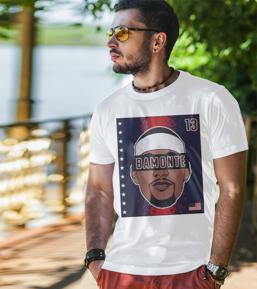Bamonte 13 Stars And Stripes Illustration Bam Adebayo T-Shirt