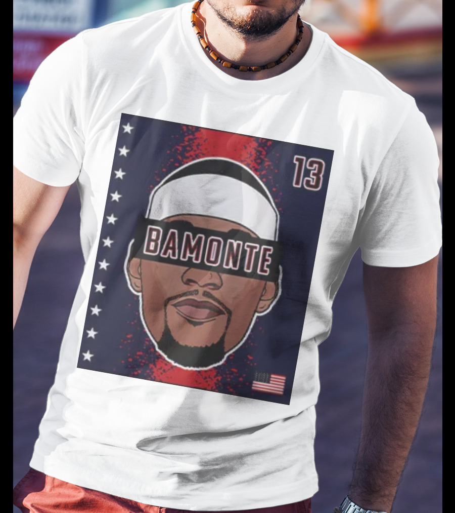 Bamonte 13 Stars And Stripes Illustration Bam Adebayo T-Shirt