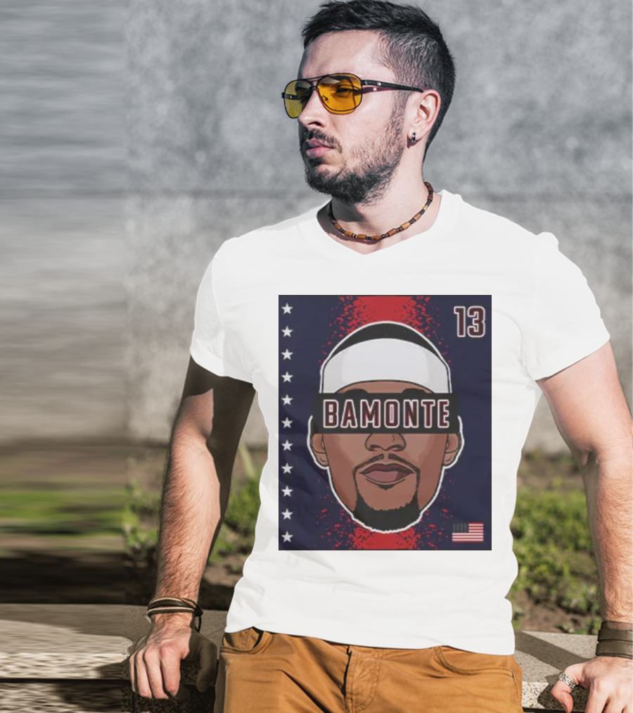 Bamonte 13 Stars And Stripes Illustration Bam Adebayo T-Shirt