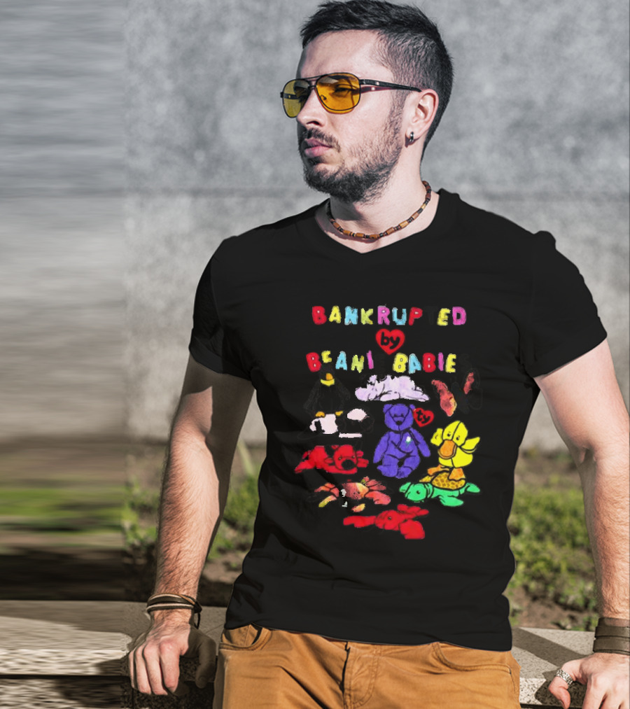 Bankrupted By Beanie Babies Heart Colorful Collection T-Shirt