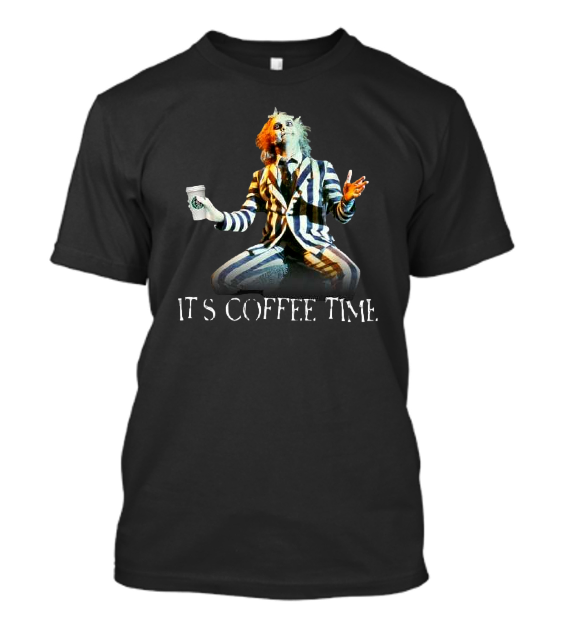 Beetlejuice Holding Coffee It’s Coffee Time T-Shirt