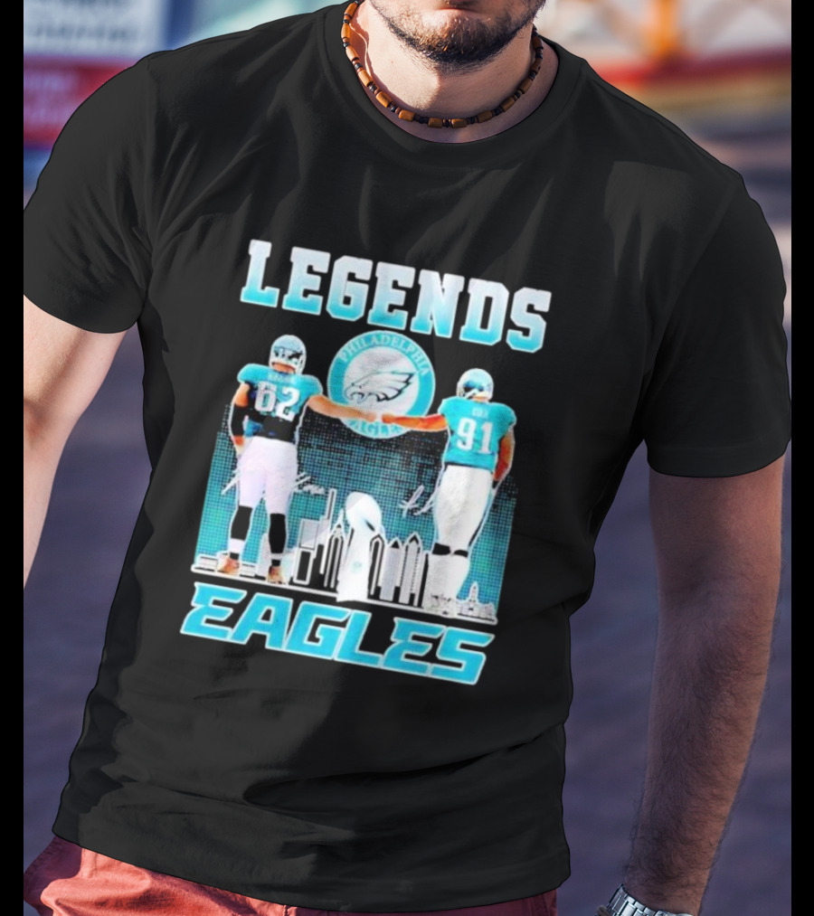 Legends Eagles 62 91 Philadelphia Football Players T-Shirt