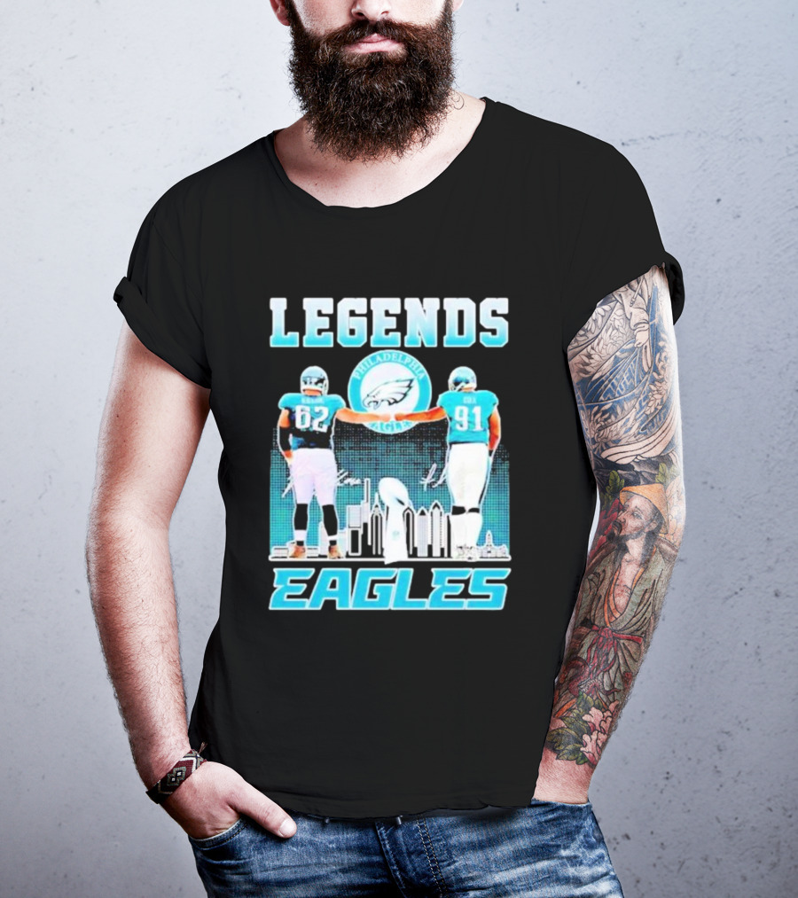 Legends Eagles 62 91 Philadelphia Football Players T-Shirt