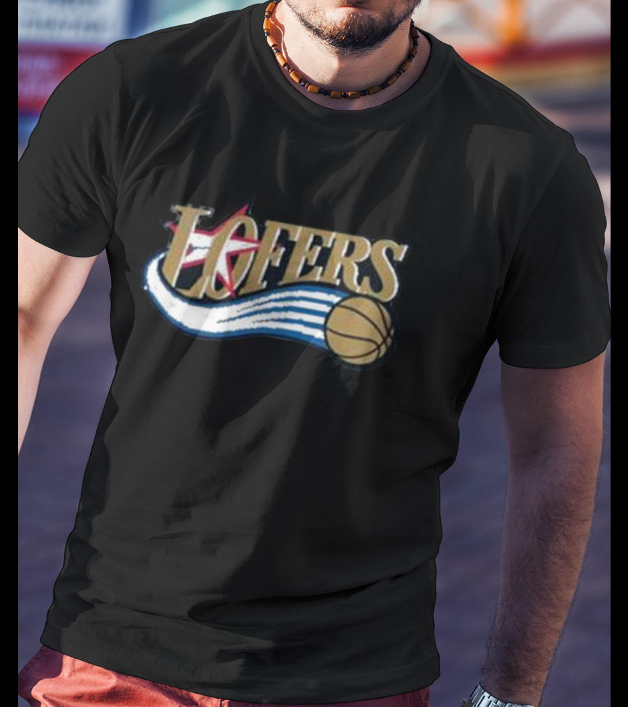 Loafers Basketball Logo Parody With Star And Wave Elements T-Shirt