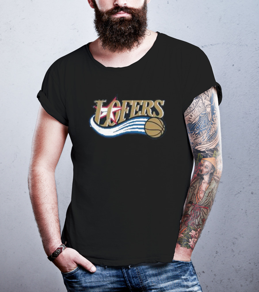 Loafers Basketball Logo Parody With Star And Wave Elements T-Shirt