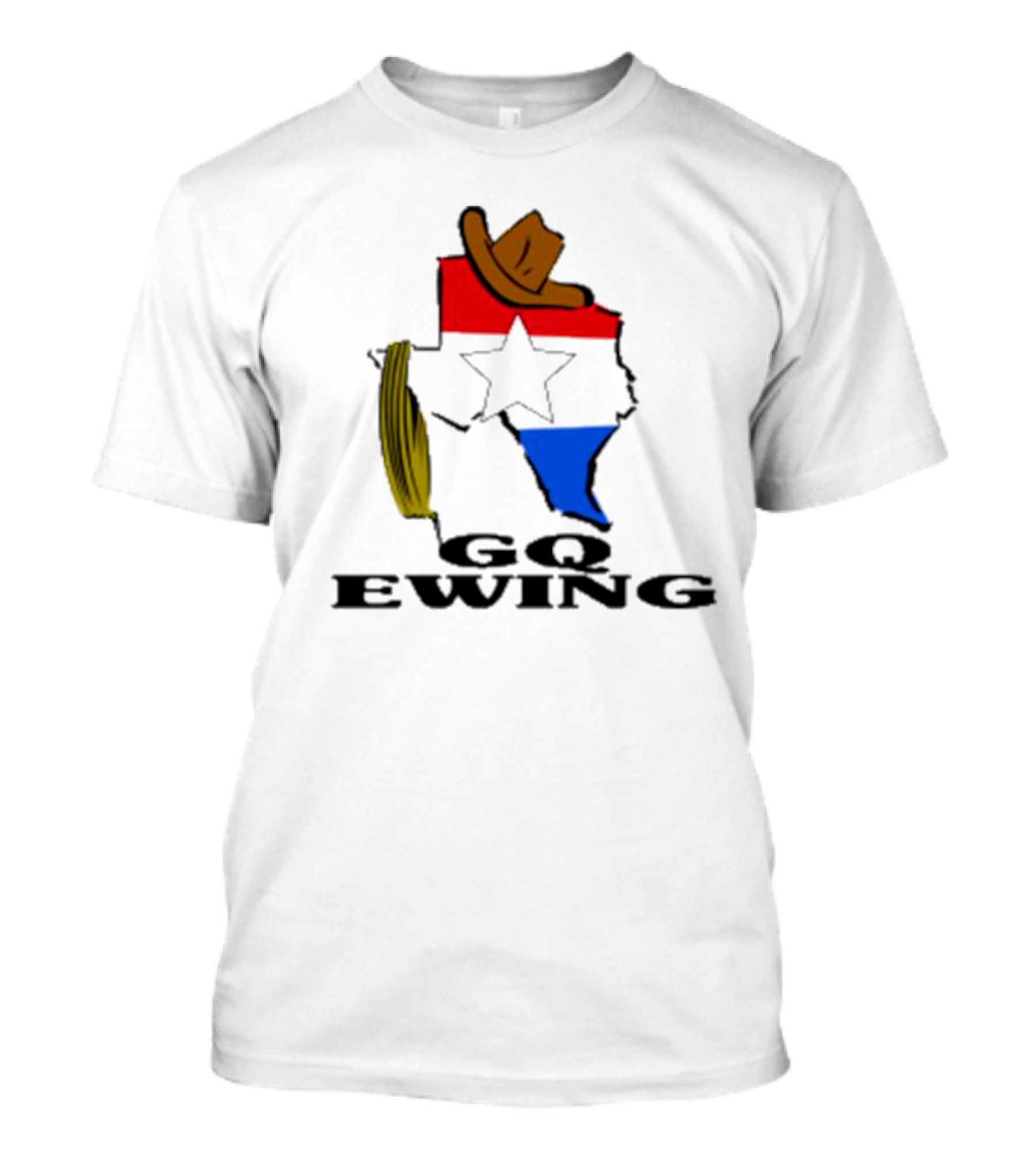 Lone Star GQ Ewing Texas Hat Star Colors T-Shirt