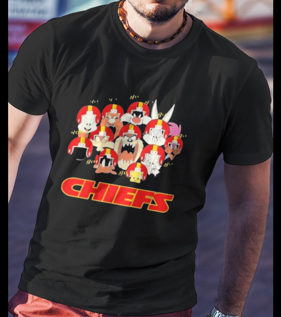 Looney Tunes Characters Chiefs Helmets Kansas City Chiefs T-Shirt