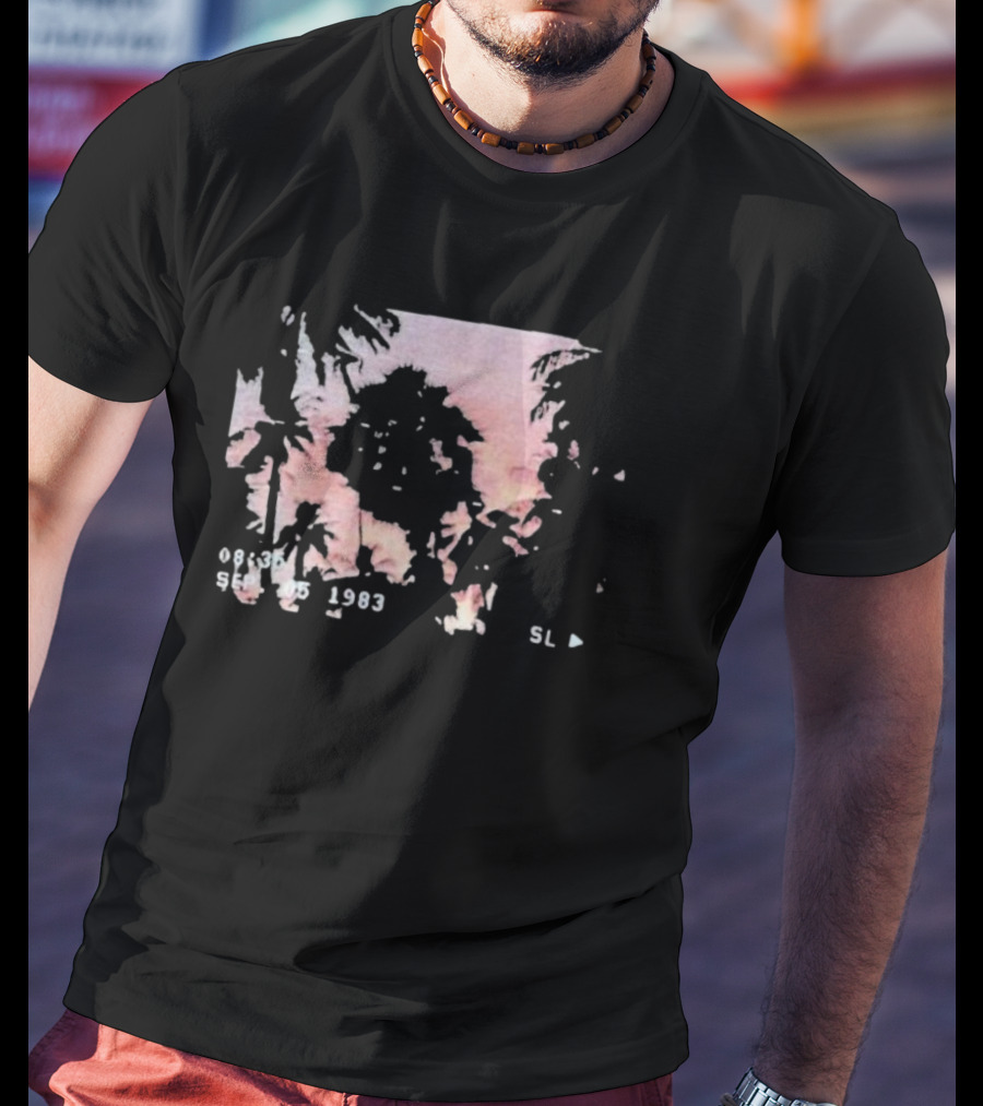 08:35 Sep 05 1983 SL Sunset With Palm Trees T-Shirt
