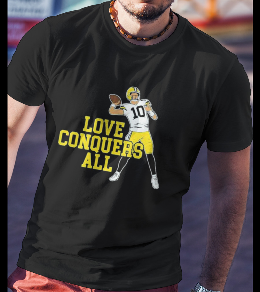 Love Conquers All Bo Nix Oregon Ducks Football Quarterback T-Shirt