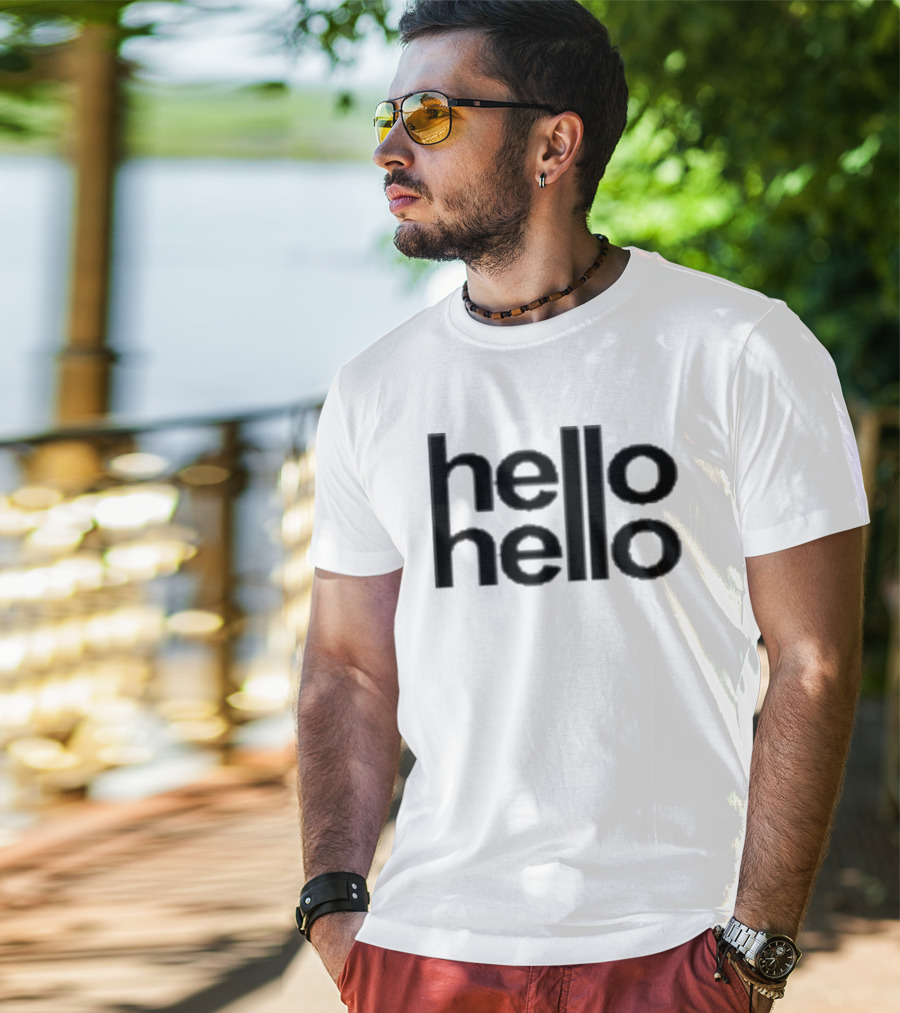 Lulu Hello Hello Black Text Minimalist T-Shirt