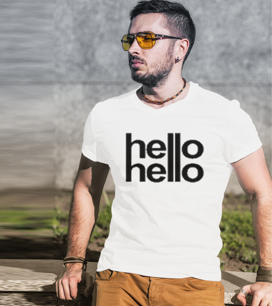 Lulu Hello Hello Black Text Minimalist T-Shirt