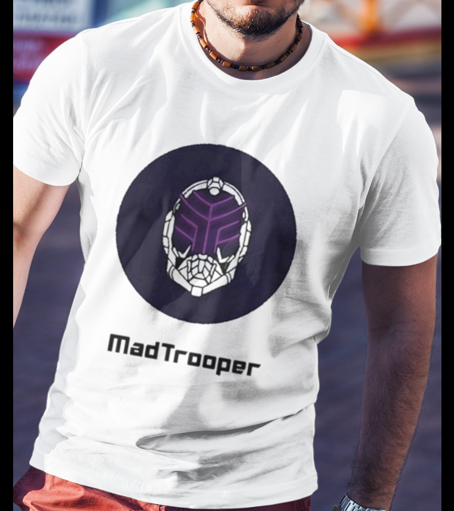 Madtrooper Helmet With Neon Purple Light T-Shirt