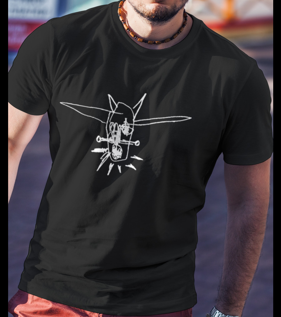 Mr.Yaldabaoth Poppy Updates Abstract Drawing With Crossed Lines T-Shirt