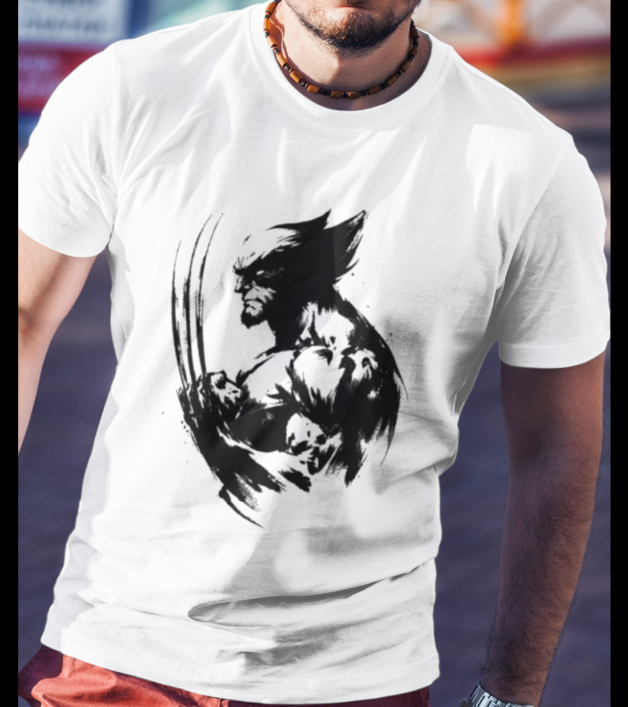Mutant Inked Wolverine Claw Shadows Sketch T-Shirt