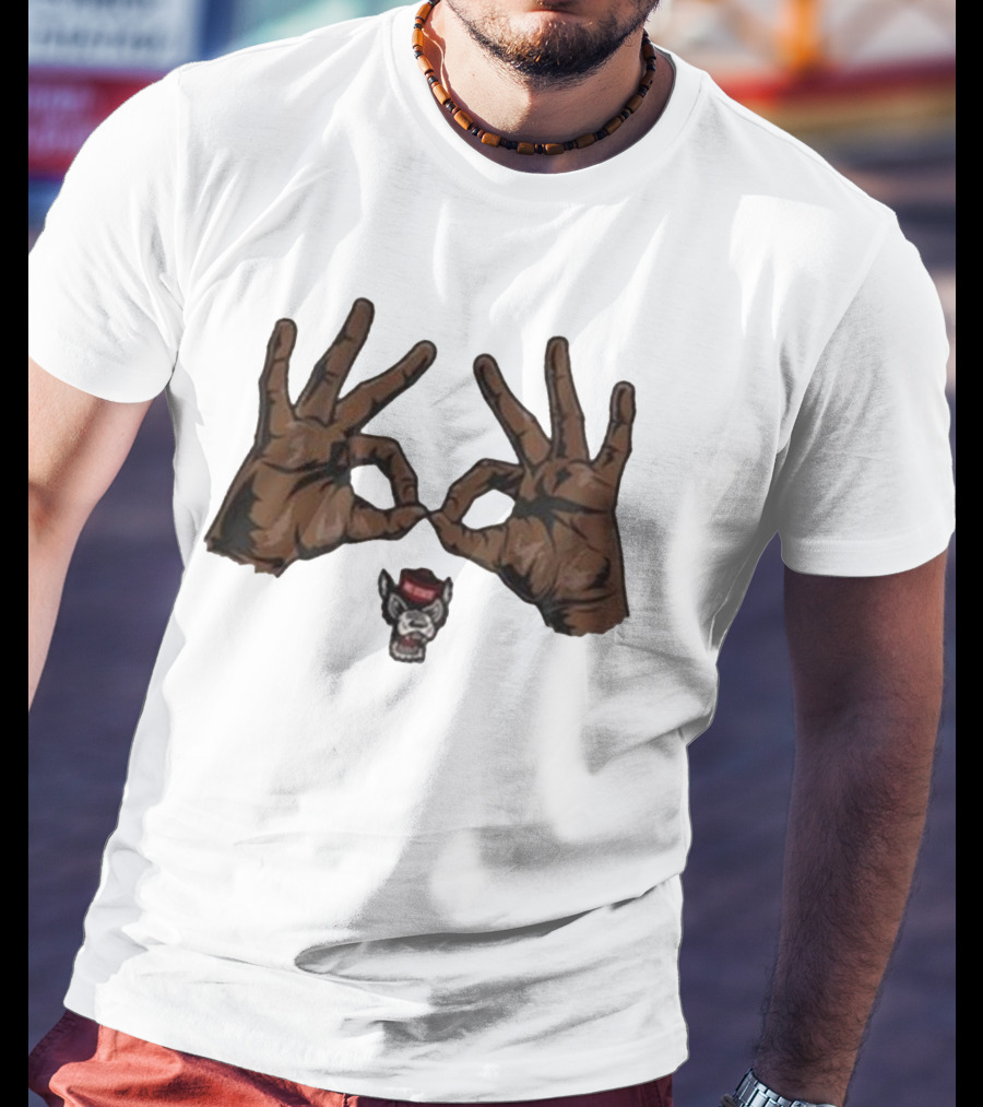 Nc State Basketball Three Goggles Hand Sign Wolfpack T-Shirt
