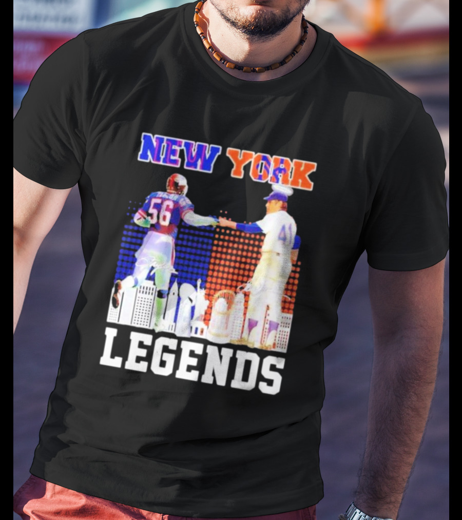 New York Lawrence Taylor Tom Seaver Legends Signatures T-Shirt