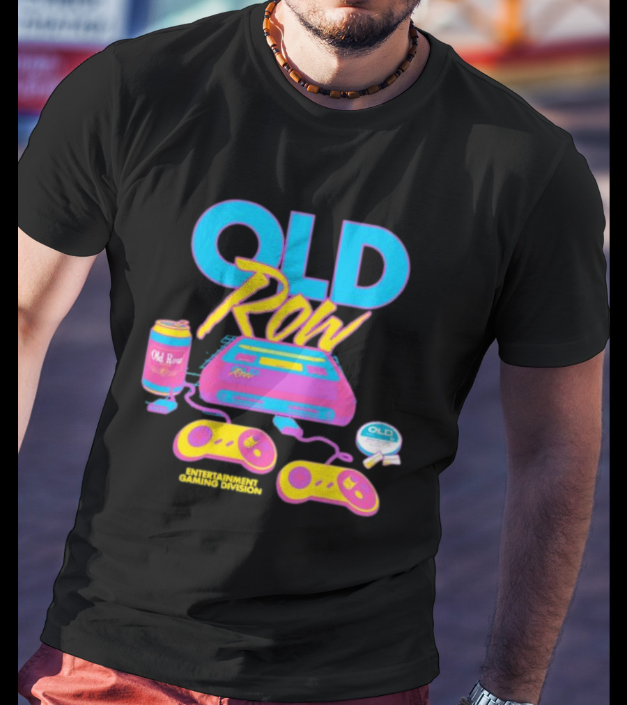 Old Row 90s Gaming Entertainment Gaming Division Mineral Wash Retro Console Controllers T-Shirt