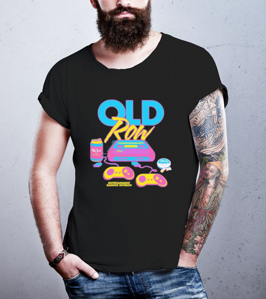 Old Row 90s Gaming Entertainment Gaming Division Mineral Wash Retro Console Controllers T-Shirt