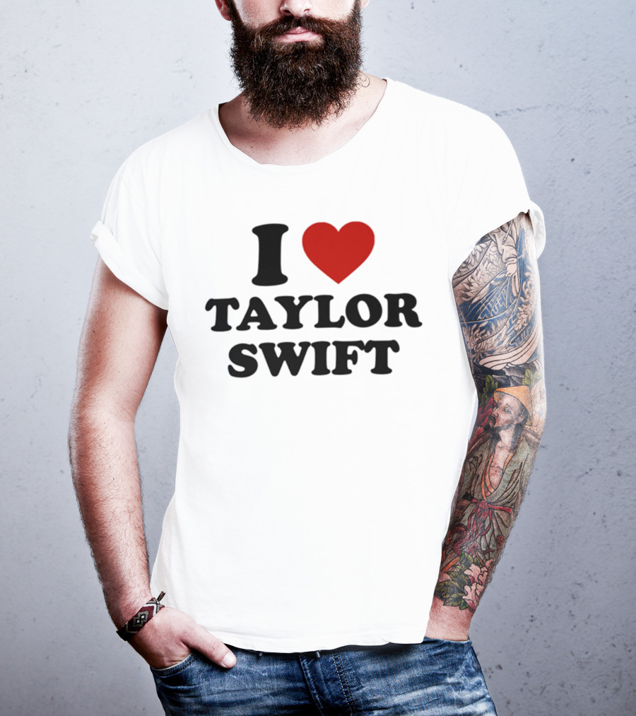 I Love Taylor Swift Red Heart Pin T-Shirt