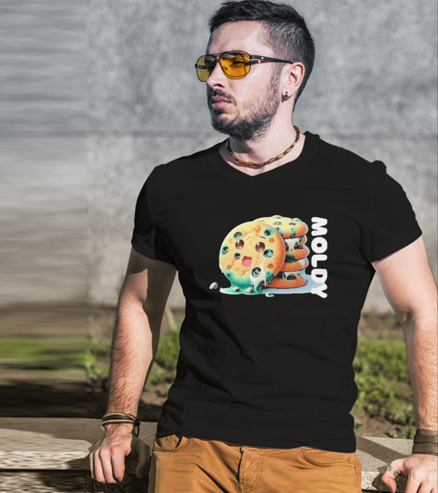 Moldy Cookies Stack With Cute Melting Face T-Shirt