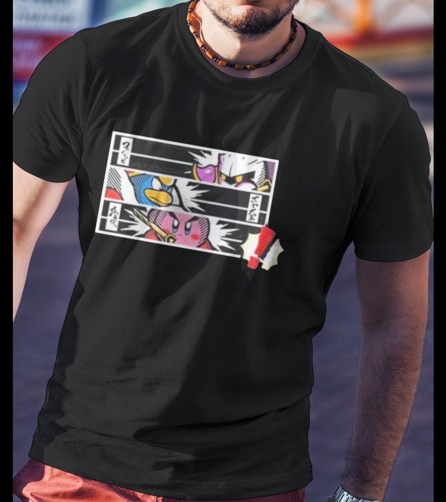 Kirby Manga Style Showdown With Meta Knight And King Dedede Exclamation Mark T-Shirt
