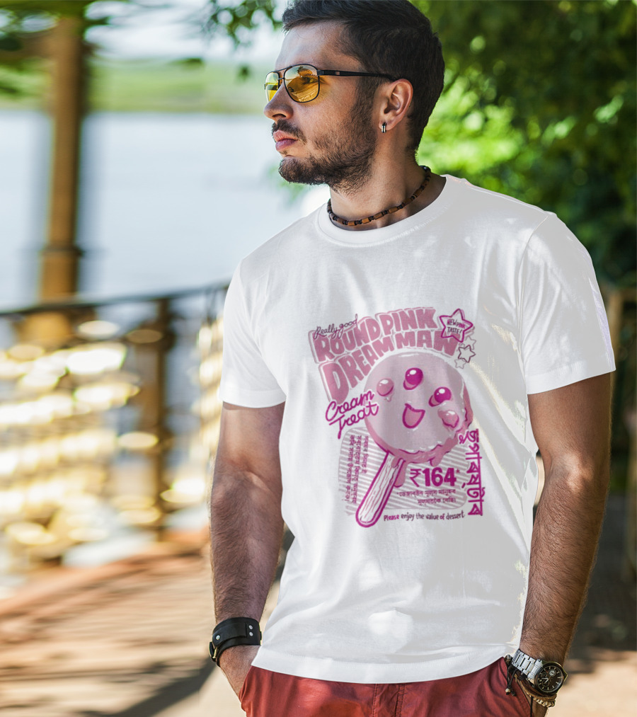Really Good Round Pink Dream Man Cream Treat Please Enjoy The Value Of Desert 164 Sweets T-Shirt