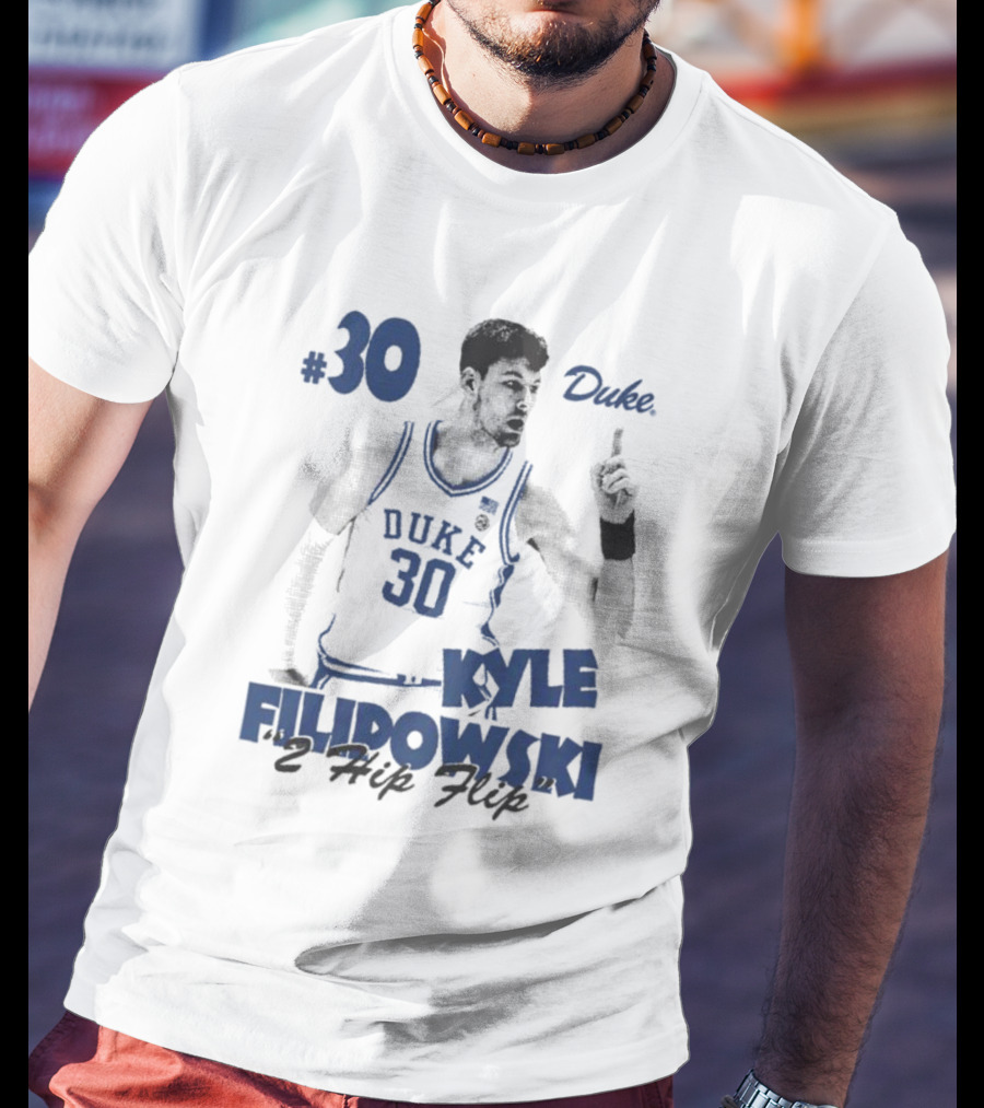 Kyle Filipowski Duke #30 2 Hip Flip T-Shirt