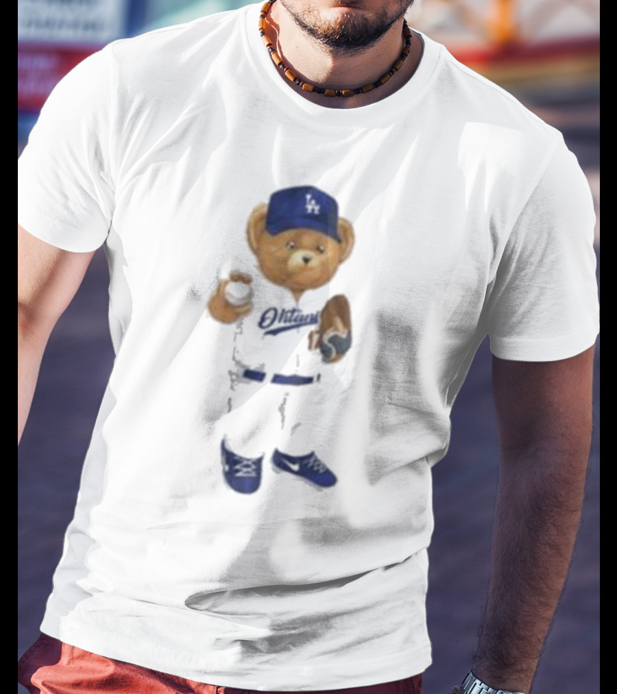LA Angels Shohei Ohtani Showtime Bear Dodgers Hat Baseball Glove T-Shirt