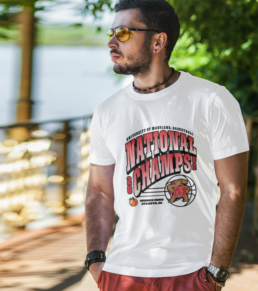 University Of Maryland Basketball 2002 National Champs Georgia Dome Atlanta T-Shirt