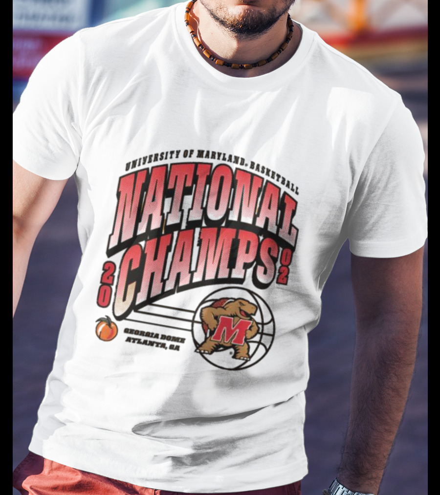 University Of Maryland Basketball 2002 National Champs Georgia Dome Atlanta T-Shirt