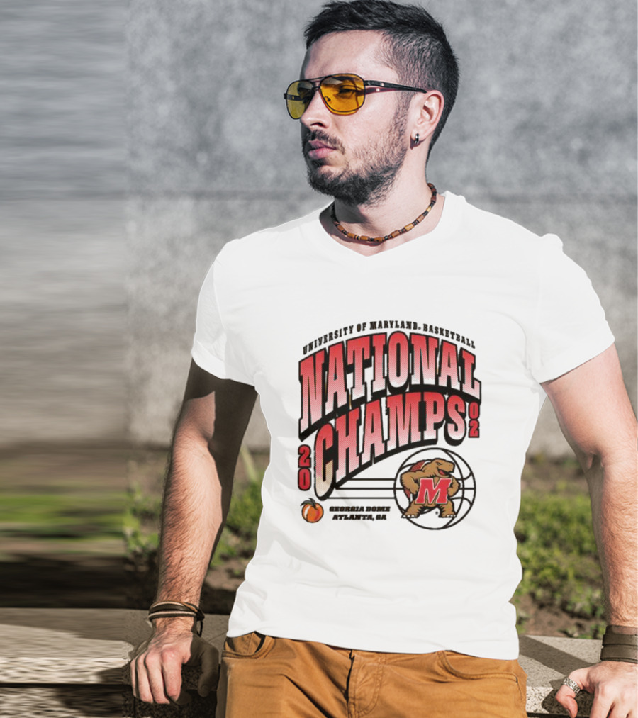 University Of Maryland Basketball 2002 National Champs Georgia Dome Atlanta T-Shirt