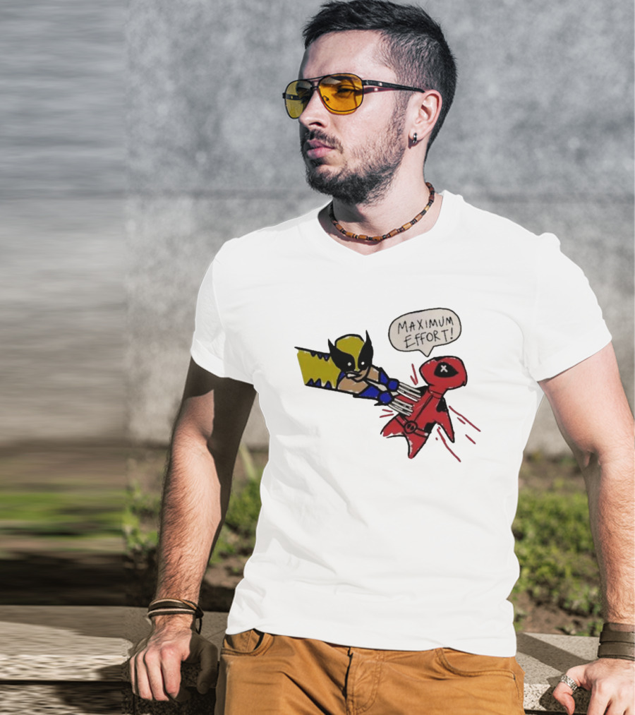 Maximum Effort Deadpool Stabbed By Wolverine T-Shirt