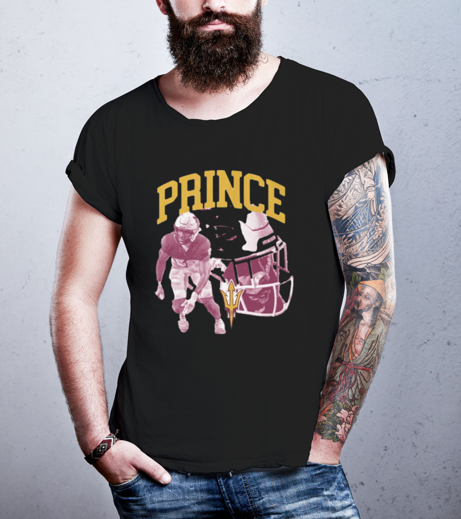 PRINCE Dorbah Arizona State Sun Devils Football Player Action And Helmet T-Shirt