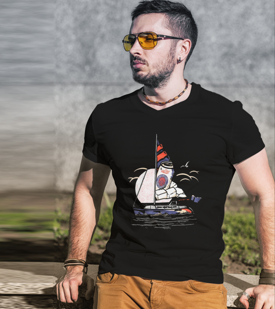 Old Milwaukee Can Sailboat Retro T-Shirt