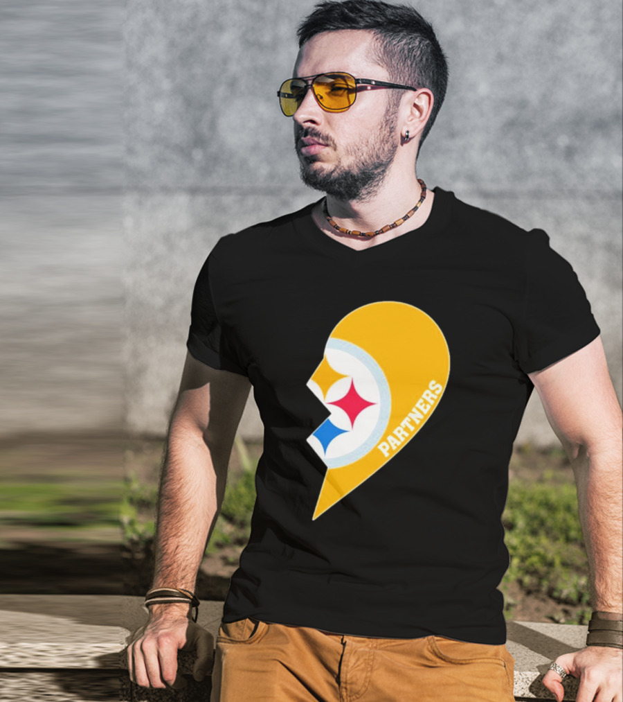 Steelers Partners Half Heart Logo Emblem T-Shirt