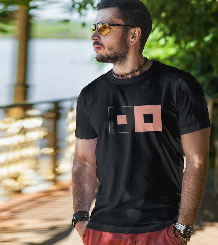 Sable Inverse Squares Minimalist Geometric T-Shirt