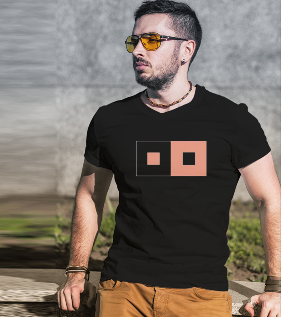 Sable Inverse Squares Minimalist Geometric T-Shirt
