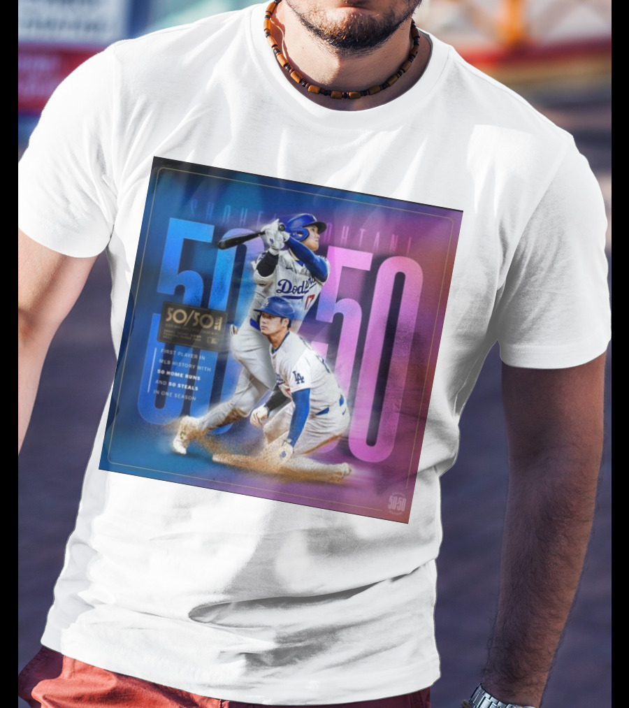Shohei Ohtani 50/50 First Player MLB History 50 Home Runs And Steals Dodgers T-Shirt