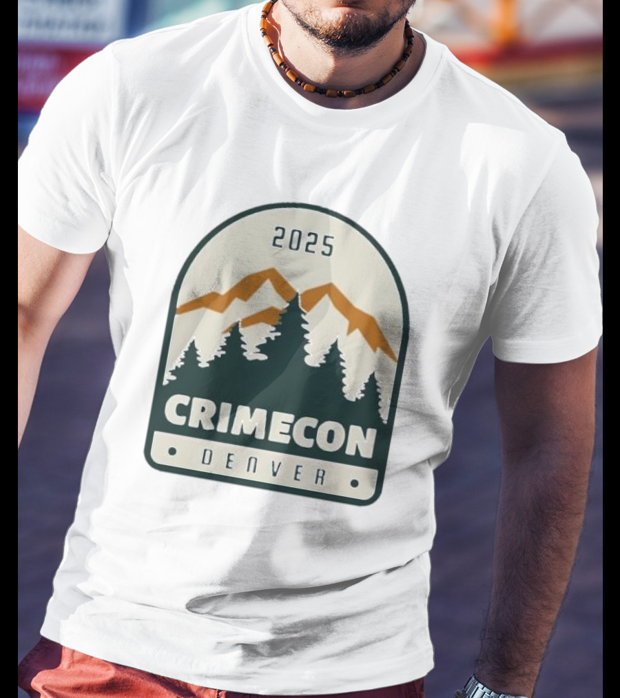2025 Crimecon Denver Colorado Mountain Forest Badge T-Shirt